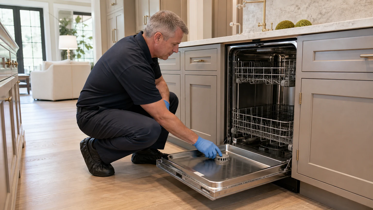 Panel-ready dishwasher diagnostic visit in Dunwoody